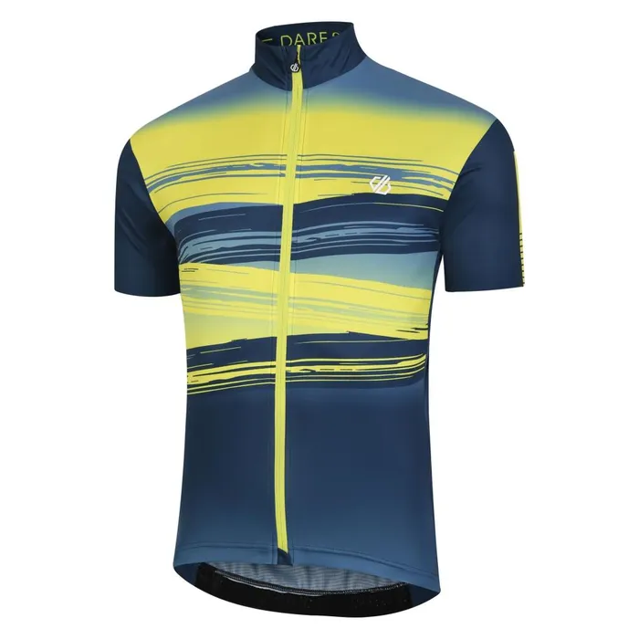Dare 2b Cycling Jerseys AEP Pedal Short Sleeve Jersey Moonlight Denim Wave Print 8211 Men