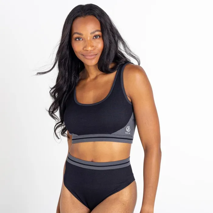 Dare 2b Don039t Sweat It Recycled Bikini Top Black Charcoal Grey 8211 Women