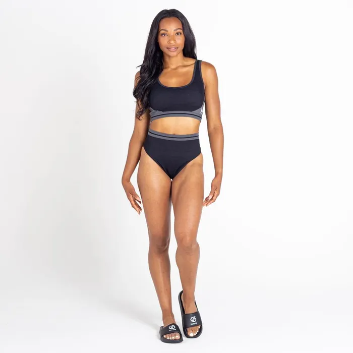 Dare 2b Don039t Sweat It Recycled Bikini Top Black Charcoal Grey 8211 Women