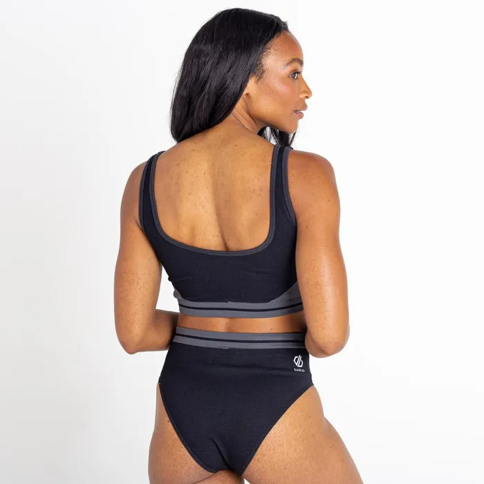 Dare 2b Don039t Sweat It Recycled Bikini Top Black Charcoal Grey 8211 Women