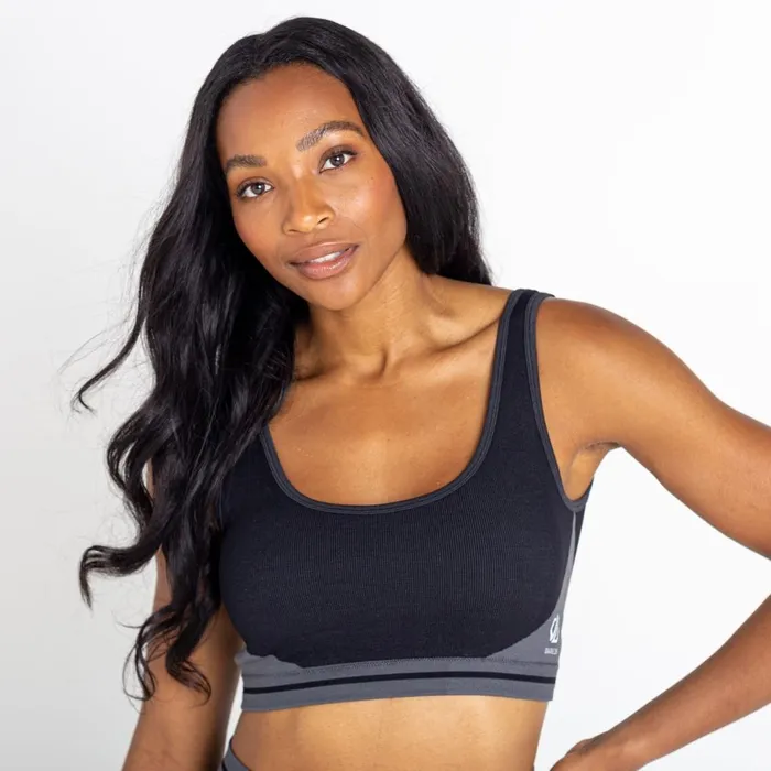 Dare 2b Don039t Sweat It Recycled Bikini Top Black Charcoal Grey 8211 Women