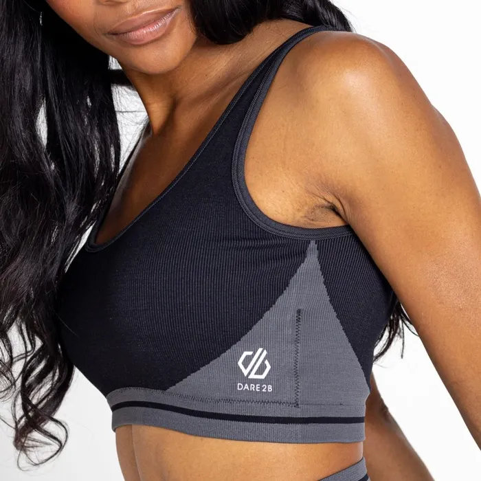 Dare 2b Don039t Sweat It Recycled Bikini Top Black Charcoal Grey 8211 Women