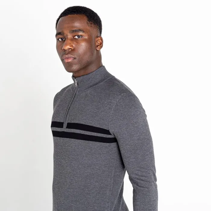 Dare 2b Fleece Unite Us Half Zip Knit Sweater Charcoal Grey Black 8211 Men