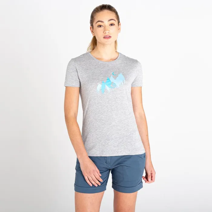 Dare 2b Graphic TShirts Peace Of Mind Graphic Tee Ash Grey Marl 8211 Women