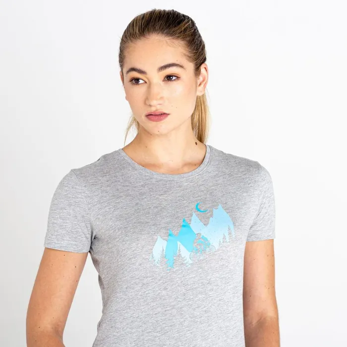 Dare 2b Graphic TShirts Peace Of Mind Graphic Tee Ash Grey Marl 8211 Women