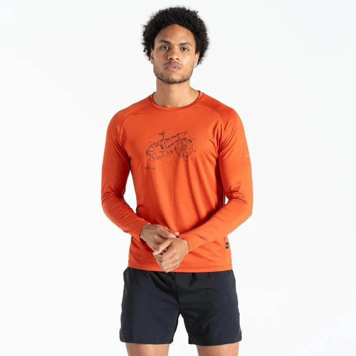 Dare 2b Graphic TShirts Tech Long Sleeved TShirt Cinnamon 8211 Men