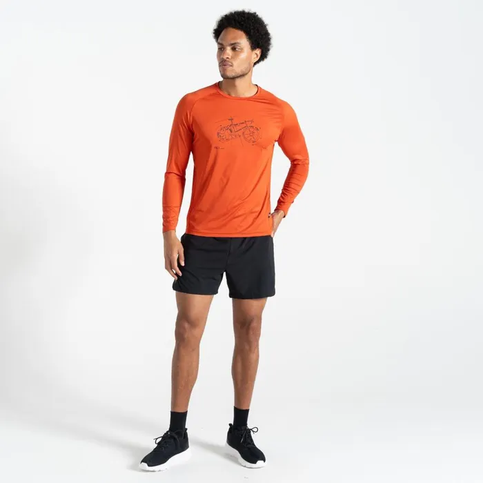 Dare 2b Graphic TShirts Tech Long Sleeved TShirt Cinnamon 8211 Men