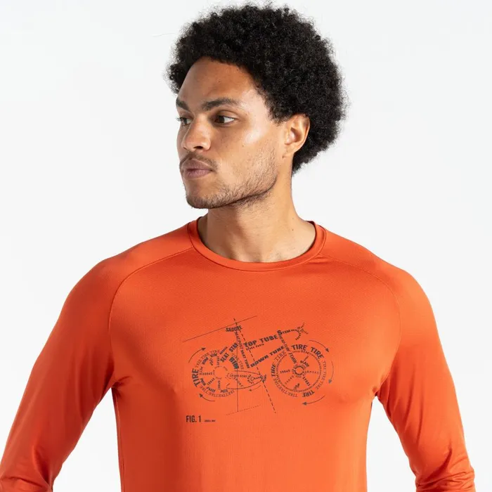 Dare 2b Graphic TShirts Tech Long Sleeved TShirt Cinnamon 8211 Men