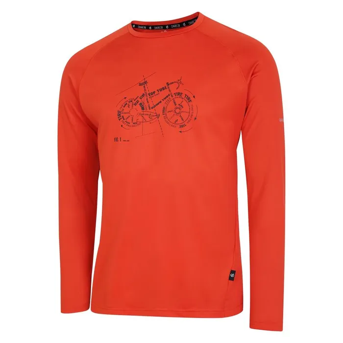 Dare 2b Graphic TShirts Tech Long Sleeved TShirt Cinnamon 8211 Men