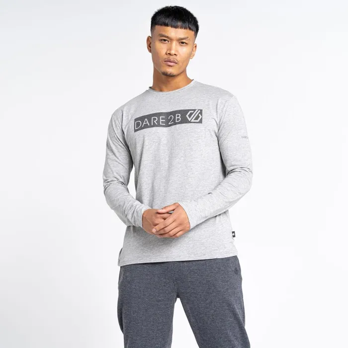 Dare 2b Graphic TShirts Upgrade II Long Sleeve TShirt Ash Grey 8211 Men