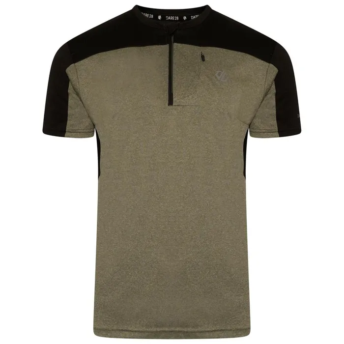 Dare 2b Gym Tops Aces III Recycled Zip Up Jersey Agave Green Marl Black 8211 Men