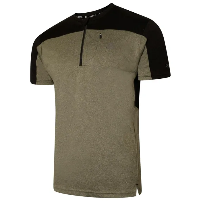 Dare 2b Gym Tops Aces III Recycled Zip Up Jersey Agave Green Marl Black 8211 Men