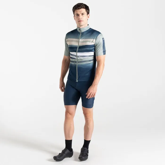 Dare 2b Gym Tops AEP Pedal Short Sleeve Jersey Lilypad Green Tread Print 8211 Men