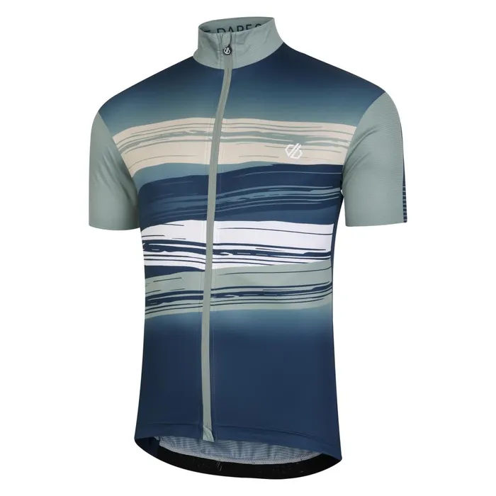 Dare 2b Gym Tops AEP Pedal Short Sleeve Jersey Lilypad Green Tread Print 8211 Men