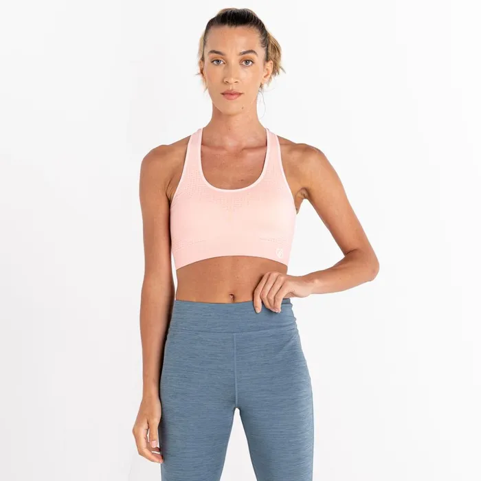 Dare 2b Gym Tops Don039t Sweat It II Sports Bra Neon Peach Marl 8211 Women