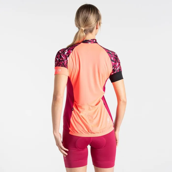 Dare 2b Gym Tops Follow Through Cycling Jersey Pink Wave Print 8211 Women
