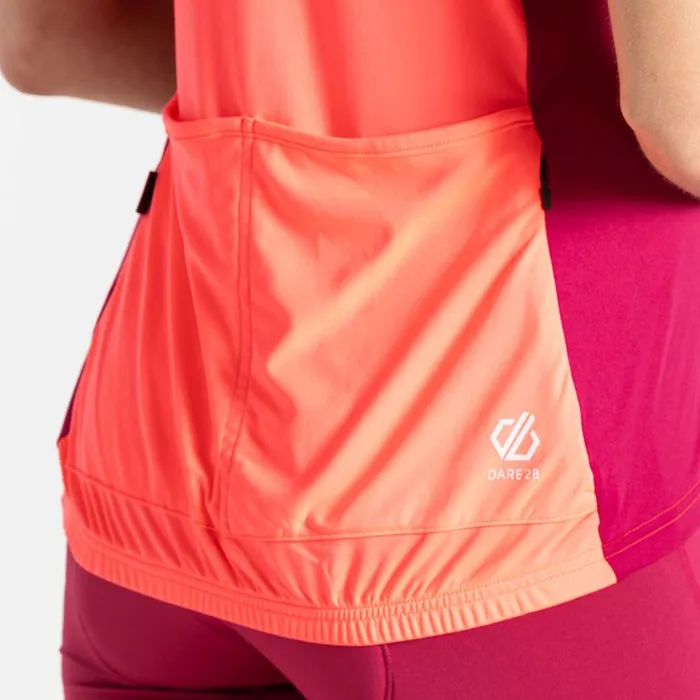 Dare 2b Gym Tops Follow Through Cycling Jersey Pink Wave Print 8211 Women