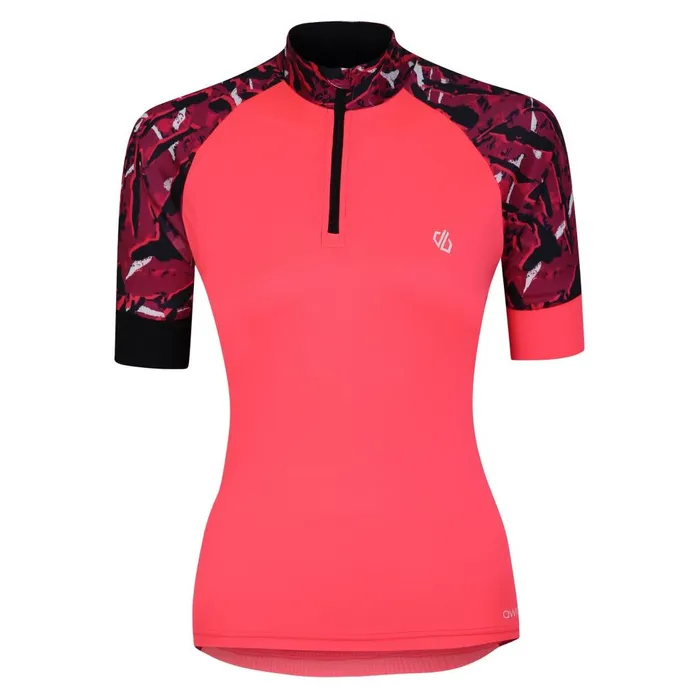 Dare 2b Gym Tops Follow Through Cycling Jersey Pink Wave Print 8211 Women