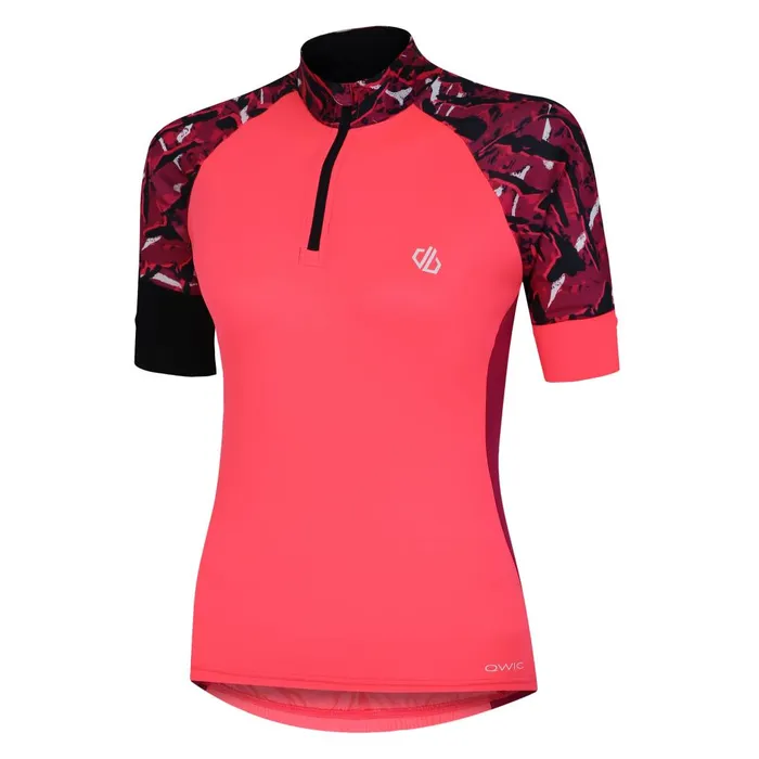 Dare 2b Gym Tops Follow Through Cycling Jersey Pink Wave Print 8211 Women