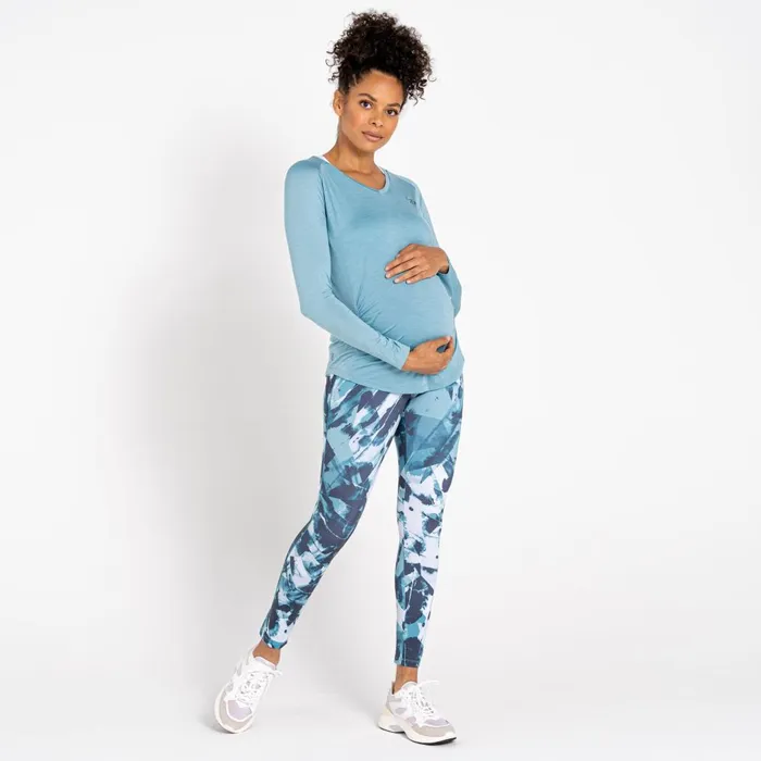 Dare 2b Gym Tops Maternity Discern Long Sleeve TShirt Cameo Green 8211 Women
