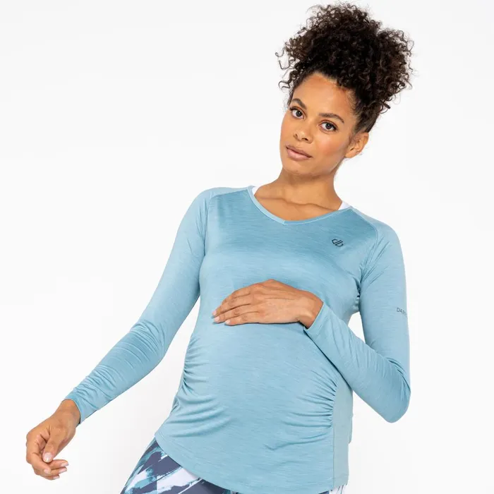 Dare 2b Gym Tops Maternity Discern Long Sleeve TShirt Cameo Green 8211 Women