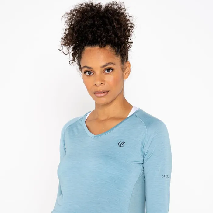 Dare 2b Gym Tops Maternity Discern Long Sleeve TShirt Cameo Green 8211 Women