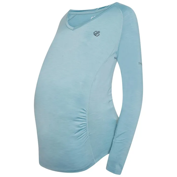 Dare 2b Gym Tops Maternity Discern Long Sleeve TShirt Cameo Green 8211 Women