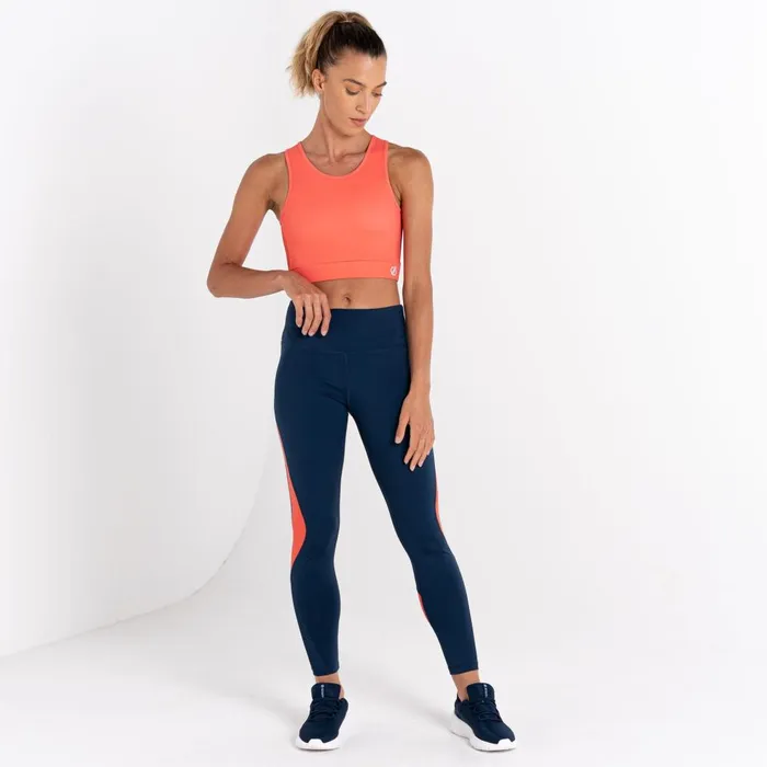 Dare 2b Gym Tops Move High Neck Sports Bra Neon Peach 8211 Women