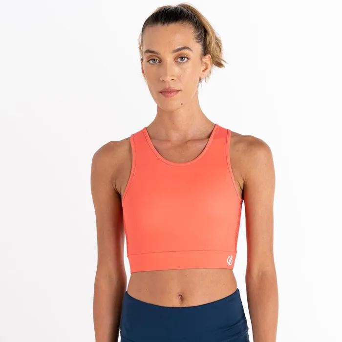 Dare 2b Gym Tops Move High Neck Sports Bra Neon Peach 8211 Women