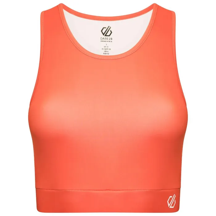 Dare 2b Gym Tops Move High Neck Sports Bra Neon Peach 8211 Women
