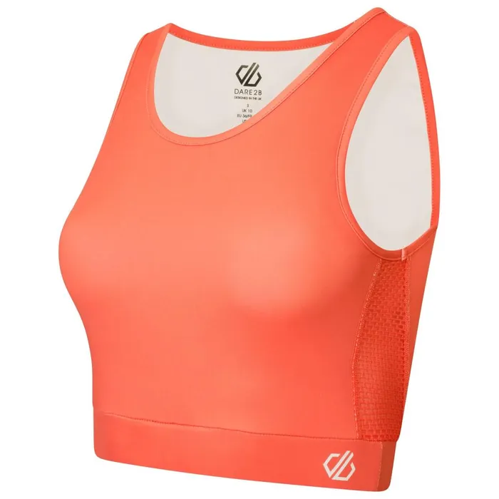 Dare 2b Gym Tops Move High Neck Sports Bra Neon Peach 8211 Women