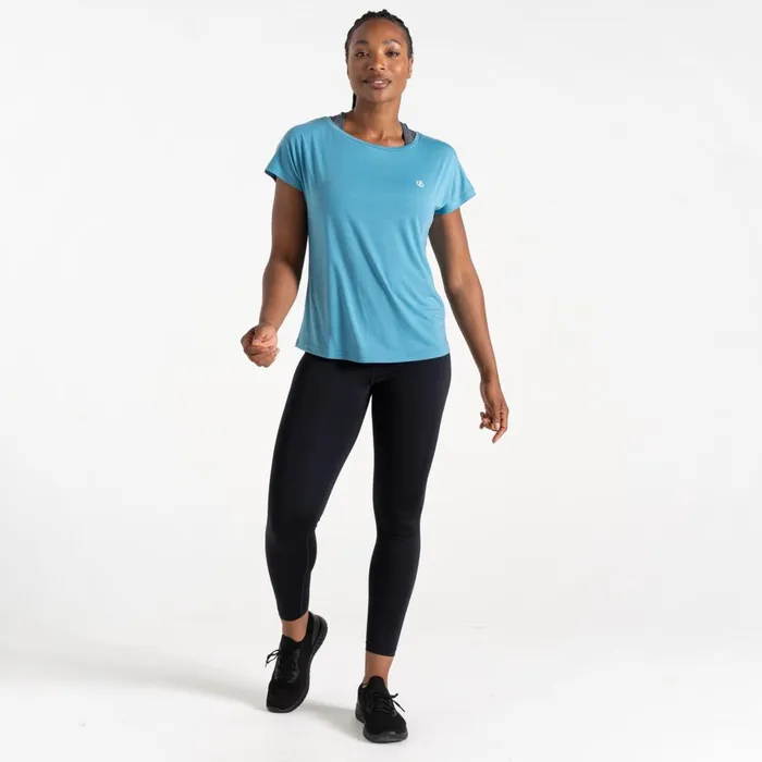 Dare 2b Gym Tops Persisting Lightweight Gym TShirt Niagara Blue Marl 8211 Women