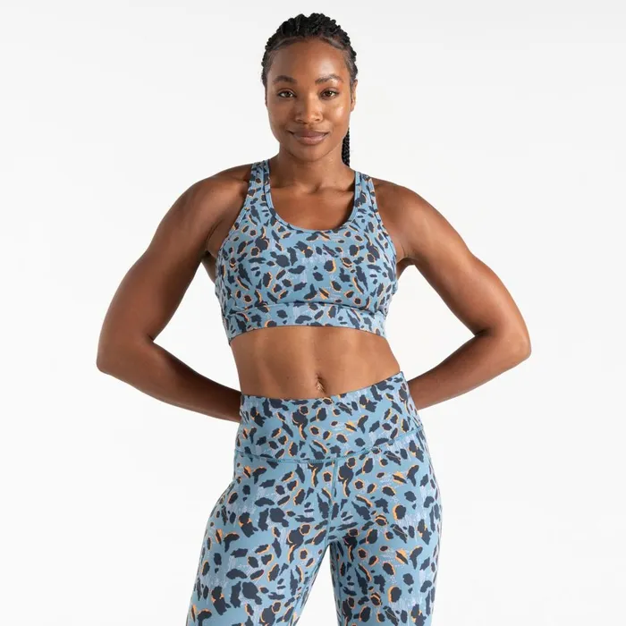 Dare 2b Gym Tops Swift II Sports Bra Niagara Blue Animal Print 8211 Women