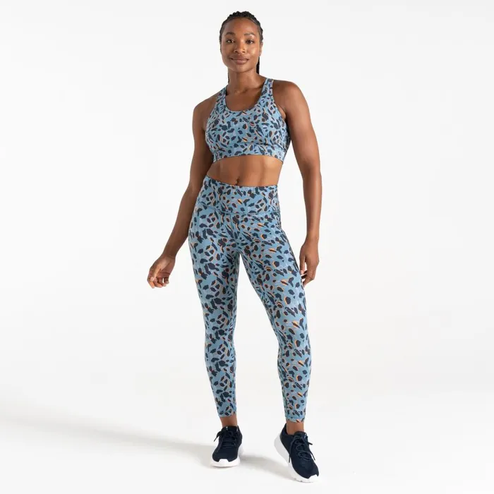 Dare 2b Gym Tops Swift II Sports Bra Niagara Blue Animal Print 8211 Women