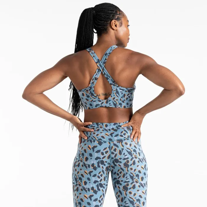 Dare 2b Gym Tops Swift II Sports Bra Niagara Blue Animal Print 8211 Women