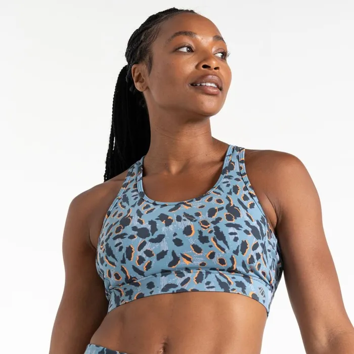 Dare 2b Gym Tops Swift II Sports Bra Niagara Blue Animal Print 8211 Women
