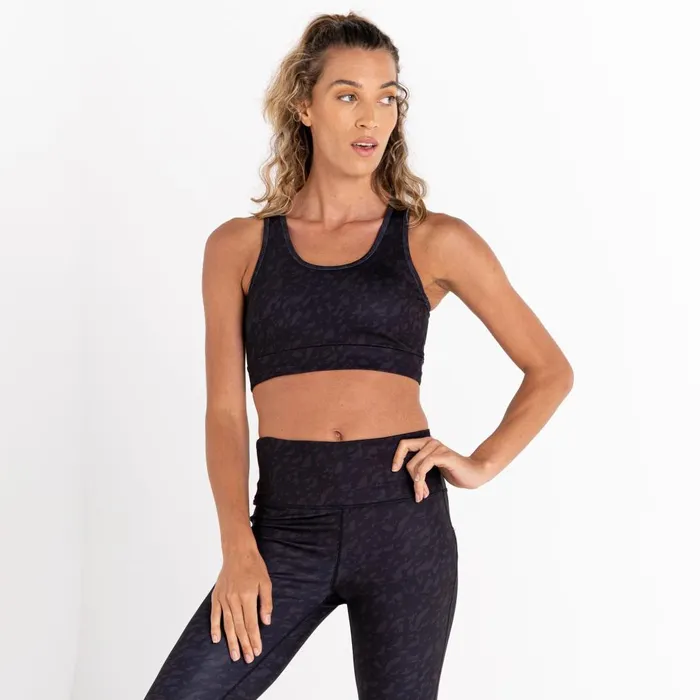 Dare 2b Gym Tops Swift Sports Bra Black Leaf Flow Print 8211 Women