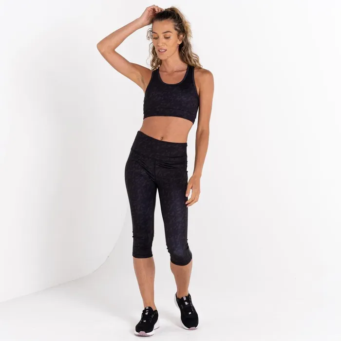 Dare 2b Gym Tops Swift Sports Bra Black Leaf Flow Print 8211 Women