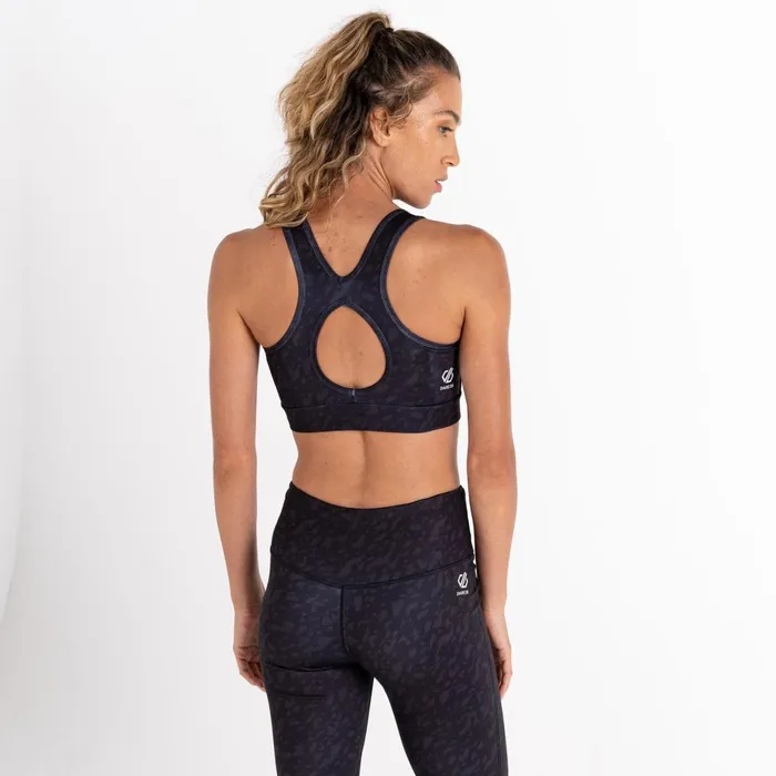 Dare 2b Gym Tops Swift Sports Bra Black Leaf Flow Print 8211 Women