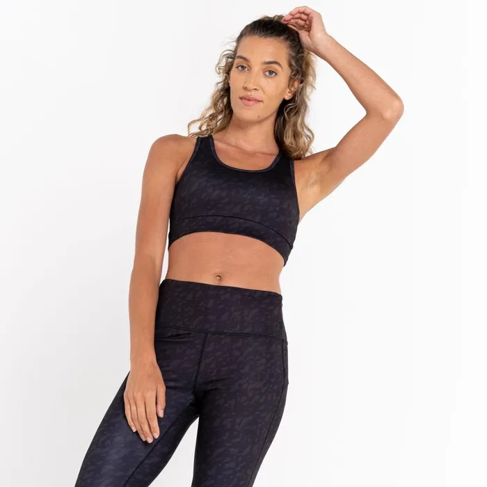 Dare 2b Gym Tops Swift Sports Bra Black Leaf Flow Print 8211 Women