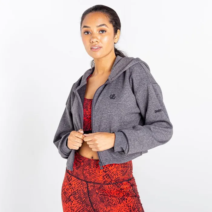 Dare 2b Hoodies and Sweatshirts Lounge About Cropped Hoodie Charcoal Grey Marl 8211 Women