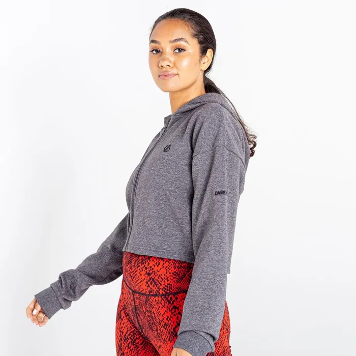 Dare 2b Hoodies and Sweatshirts Lounge About Cropped Hoodie Charcoal Grey Marl 8211 Women