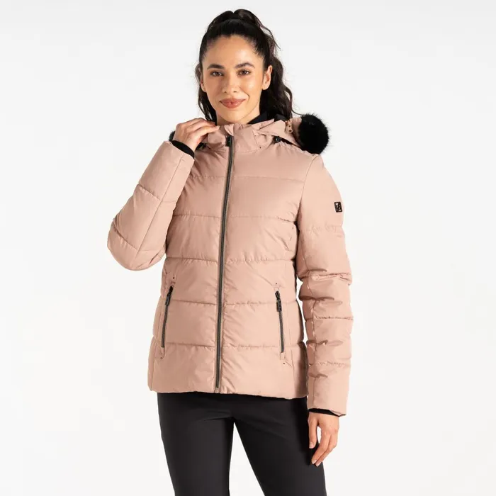 Dare 2b Insulated Jackets Glamourize V Baffled Ski Jacket Beige 8211 Women