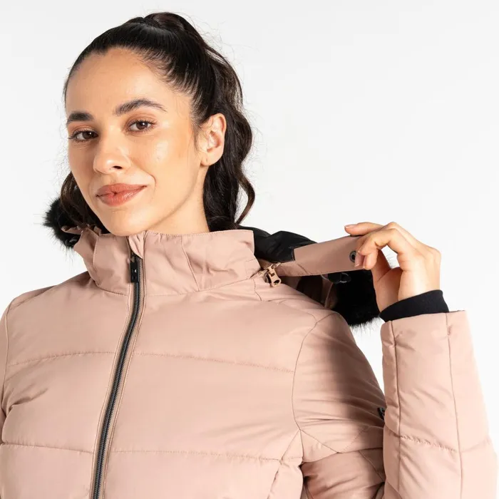 Dare 2b Insulated Jackets Glamourize V Baffled Ski Jacket Beige 8211 Women