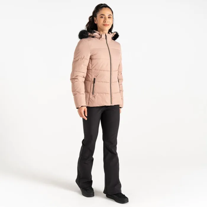 Dare 2b Insulated Jackets Glamourize V Baffled Ski Jacket Beige 8211 Women