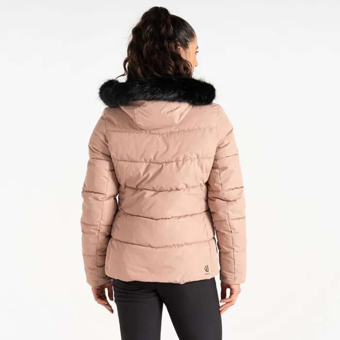 Dare 2b Insulated Jackets Glamourize V Baffled Ski Jacket Beige 8211 Women