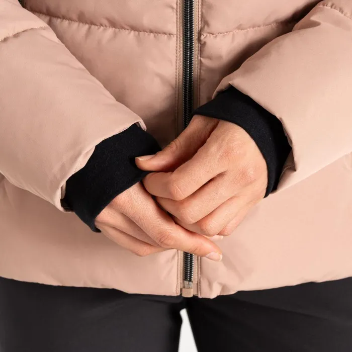 Dare 2b Insulated Jackets Glamourize V Baffled Ski Jacket Beige 8211 Women