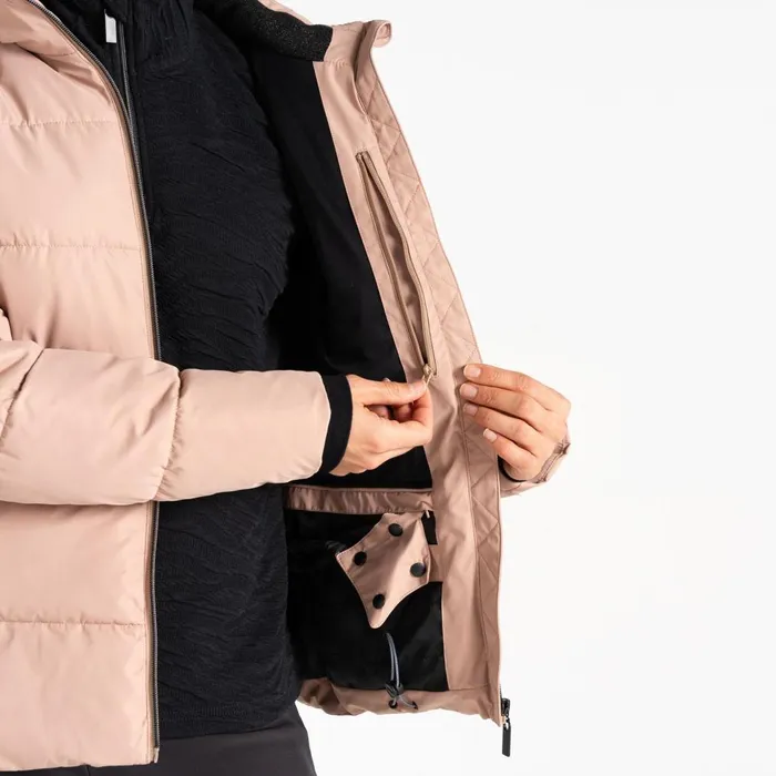 Dare 2b Insulated Jackets Glamourize V Baffled Ski Jacket Beige 8211 Women