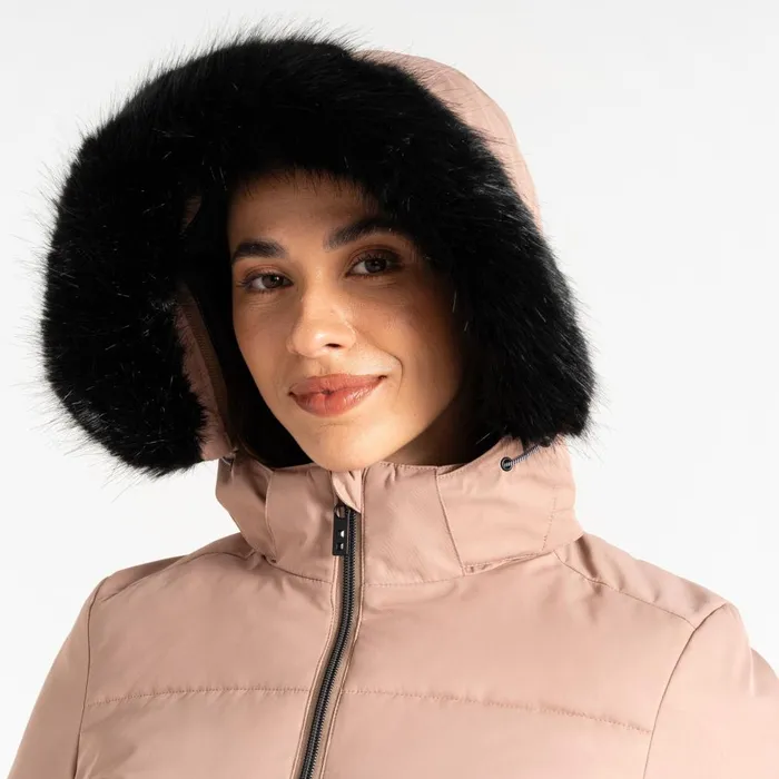 Dare 2b Insulated Jackets Glamourize V Baffled Ski Jacket Beige 8211 Women