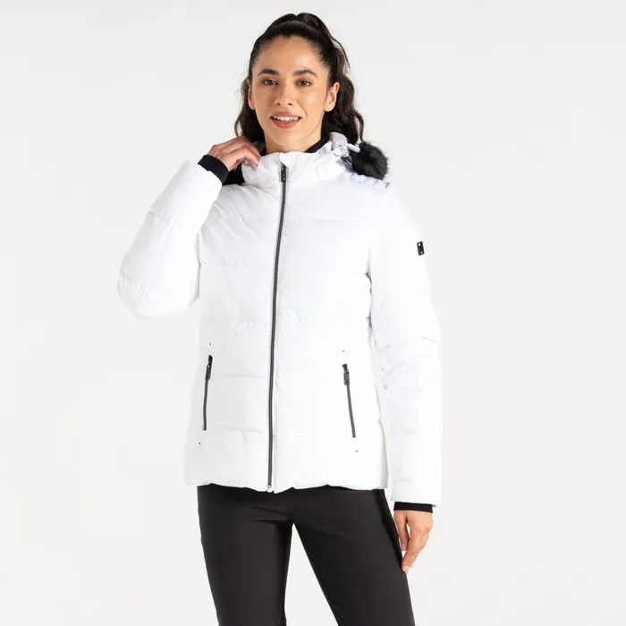 Dare 2b Insulated Jackets Glamourize V Baffled Ski Jacket White 8211 Women